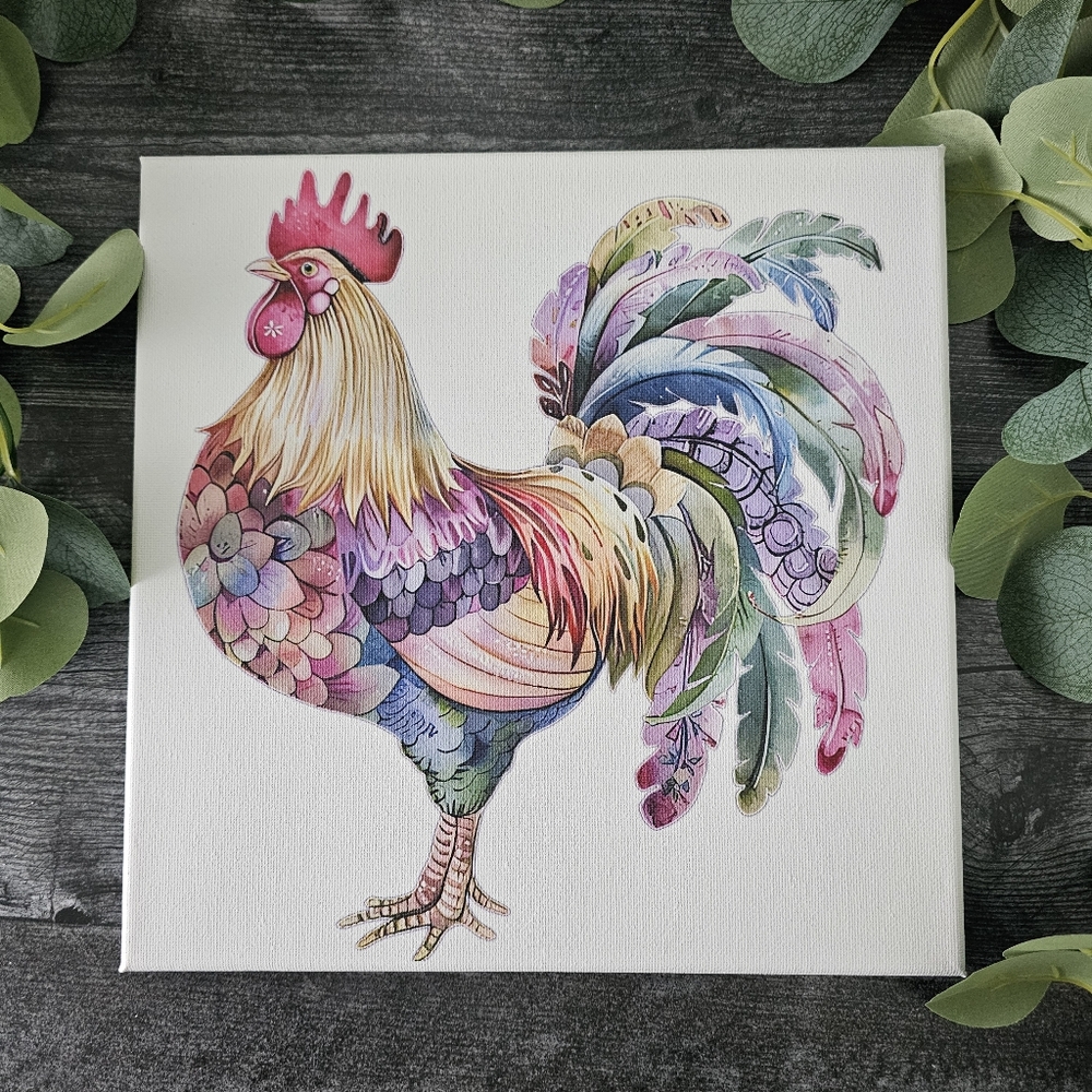 Colorful Rooster Canvas Art